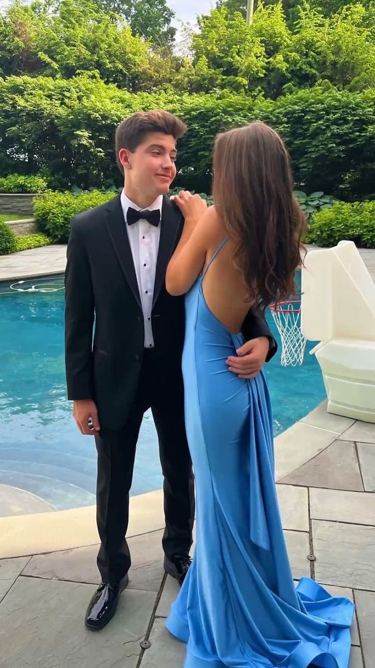 Sexy Blue Mermaid Formal Prom Dresses,Open Back Long Formal Evening Party Dresses