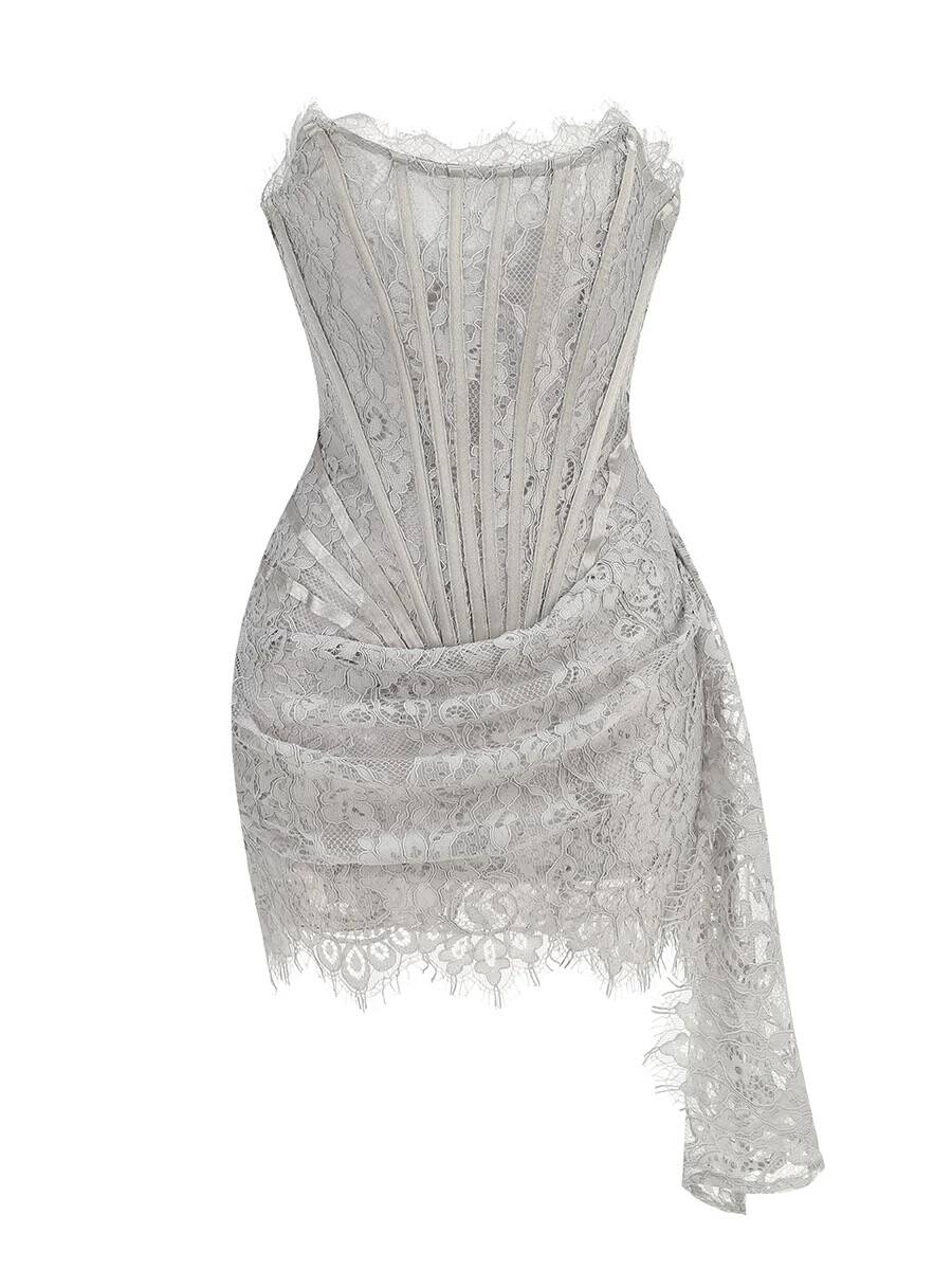 Sexy Burgundy Strapless Lace Sheath Short Cocktail Dresses Homecoming Dresses