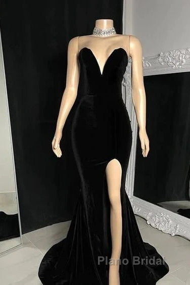 Sexy Burgundy Velvet Wedding Guest Dresses V Neck Mermaid Formal Prom Dresses