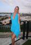 Sexy Chiffon Halter Neck Blue Ruffle 17Th Birthday Homecoming Dresses