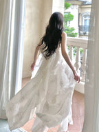 Sexy French High Low Square Neckline Christmas Dresses Ivory Birthday Dresses Birthday Outfits