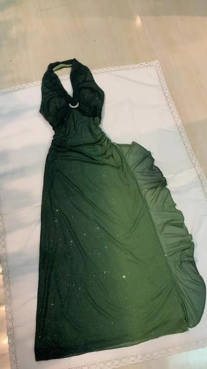 Sexy Halter Ombre Green Chiffon Backless Long Formal Prom Dresses Formal Evening Dresses Secondary image