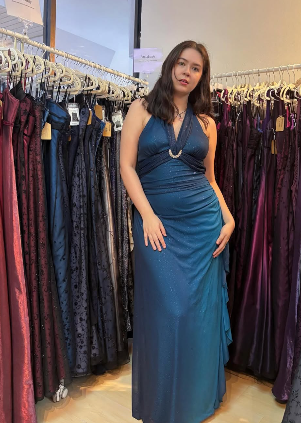 Sexy Halter Ombre Green Chiffon Backless Long Formal Prom Dresses Formal Evening Dresses