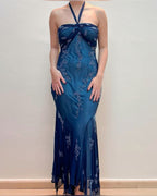 Sexy Halter Long Prom Party Dress Evening Gown