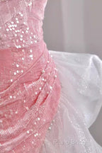 Sexy High Low Off The Shoulder Pink Velvet Formal Prom Dresses