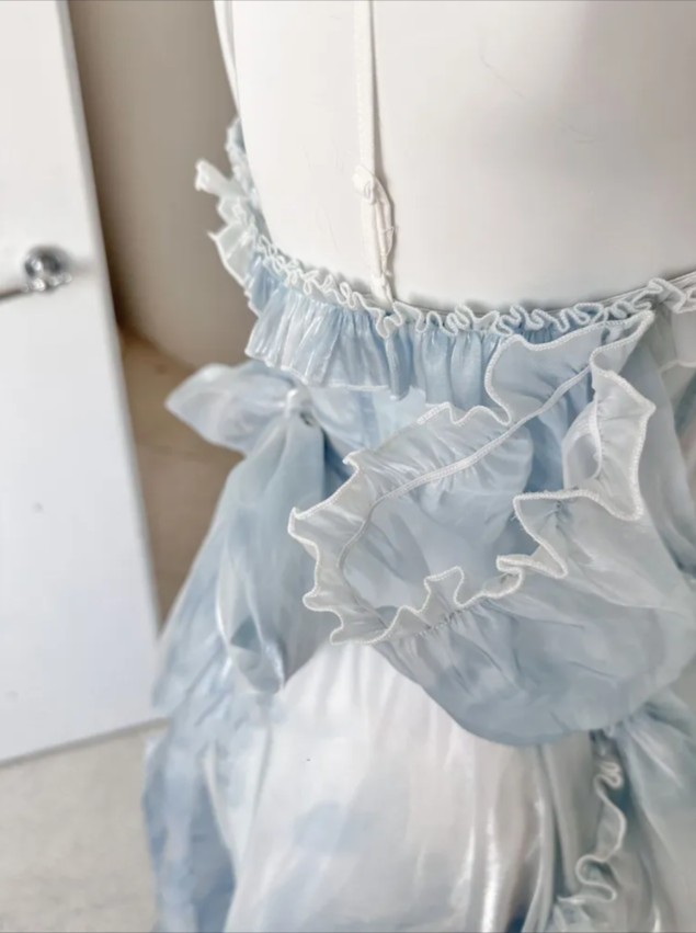 Sexy High Low Straps Blue Formal Prom Dresses 21Th Birthday Outfit