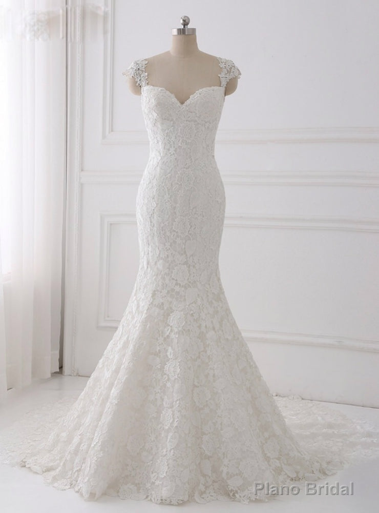 Sexy Illusion Wedding Dress A Line Wedding Dresses Lace Up Back Main image