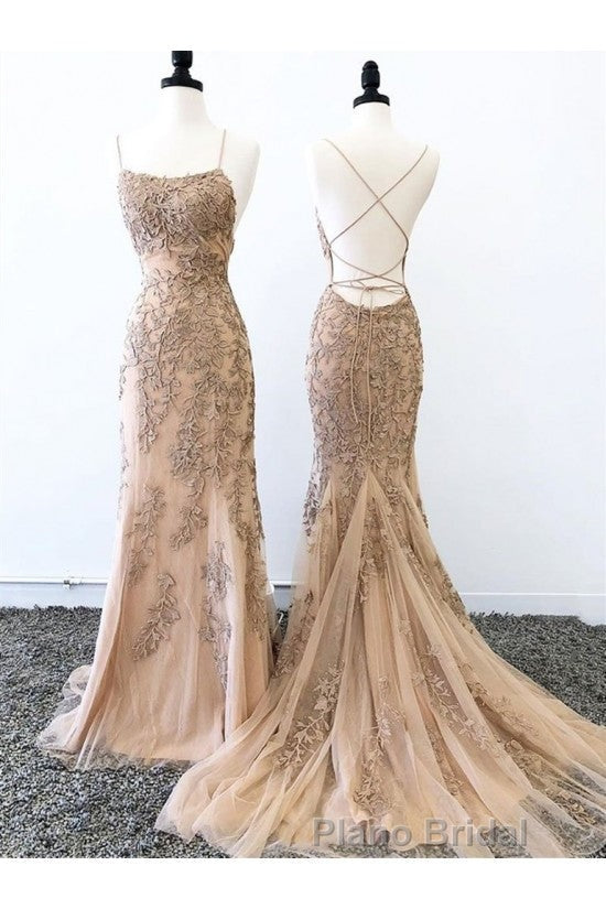 Sexy Long Lace Red Formal Prom Dresses Open Back