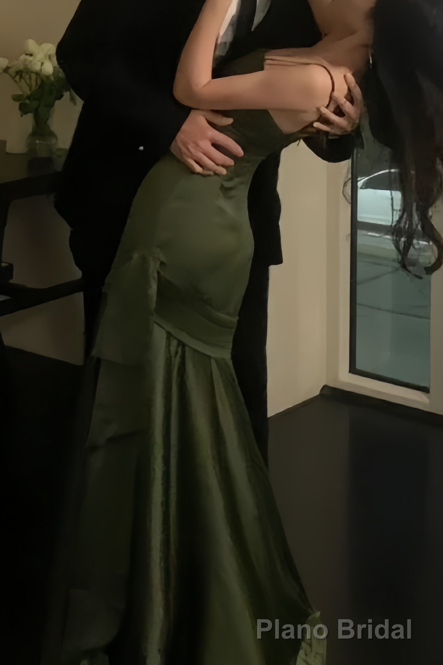 Sexy Mermaid Green Party Dresses Satin Long Prom Dresses Secondary image