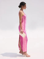 Sexy Mermaid Halter Hot Pink Long Formal Prom Dresses