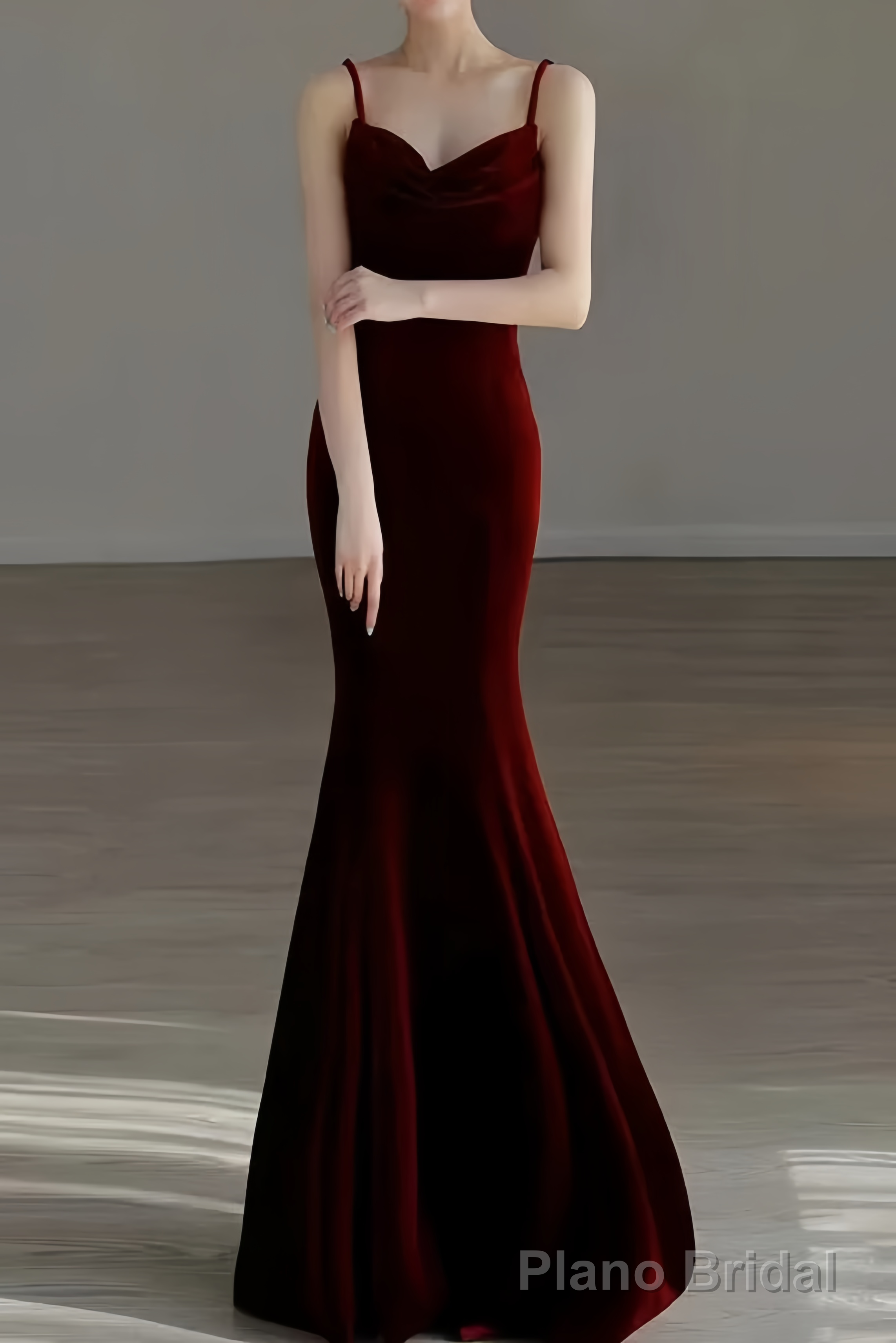 Sexy Mermaid Long Burgundy Prom Dress Evening Dresses