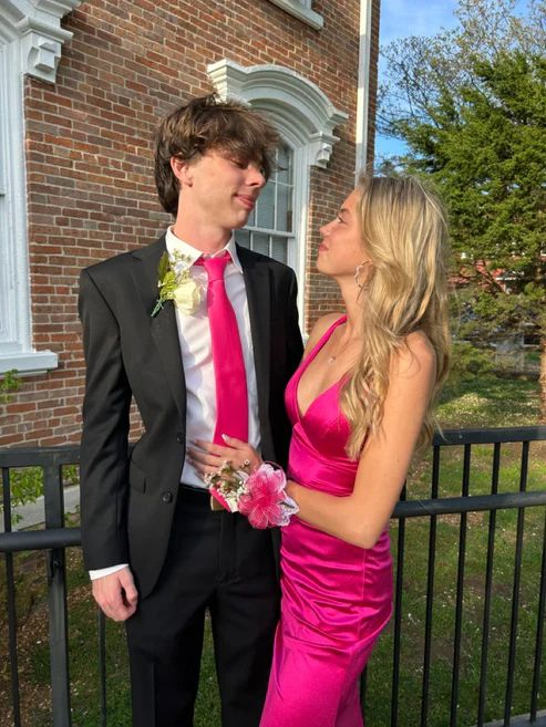 Sexy Mermaid Long Hot Pink Formal Prom Dresses Birthday Outfits