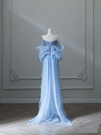 Sexy Mermaid Off The Shoulder Blue Sequin Long Formal Prom Dresses Formal Evening Gowns