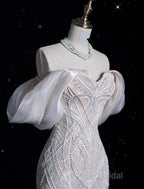 Sexy Mermaid Off The Shoulder White Lace Long Wedding Dresses Brides Dresses