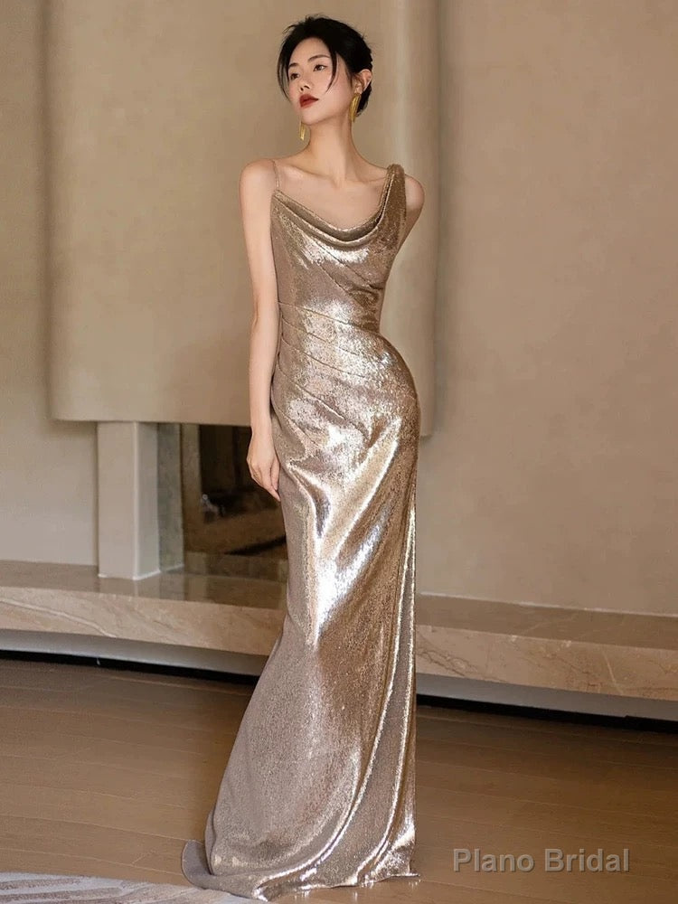 Sexy Mermaid Sequin Backless Floor Length Evening Dress Prom Dresses Secondary image