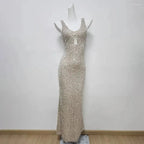 Sexy Mermaid Silver Sequin Formal Evening Party Dresses Birthday Outfits