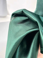 Sexy Mermaid Sleeveless Green Satin Long Formal Prom Dresses