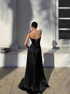 Sexy Mermaid Spaghetti Straps Black Birthday Dresses 22Th Birthday Outfits