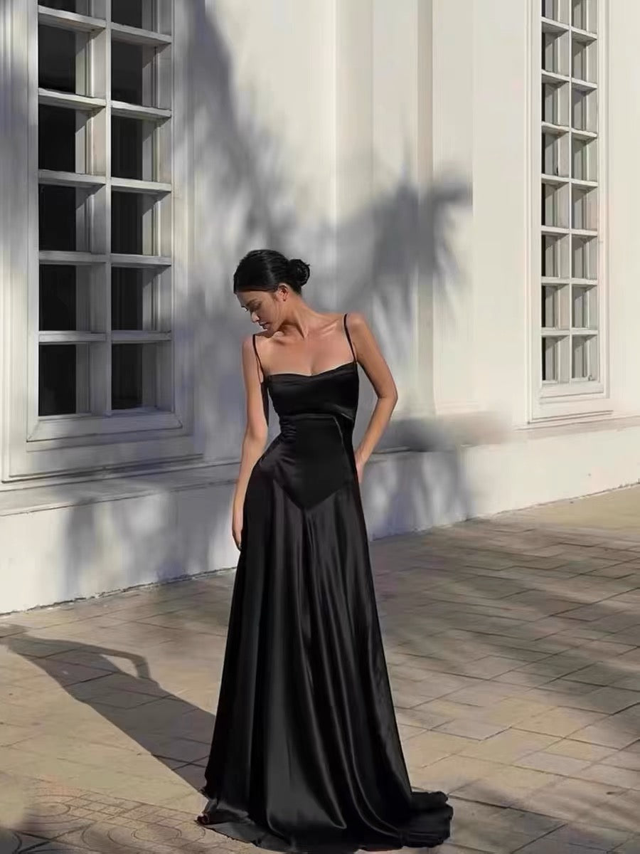 Sexy Mermaid Spaghetti Straps Black Birthday Dresses 22Th Birthday Outfits