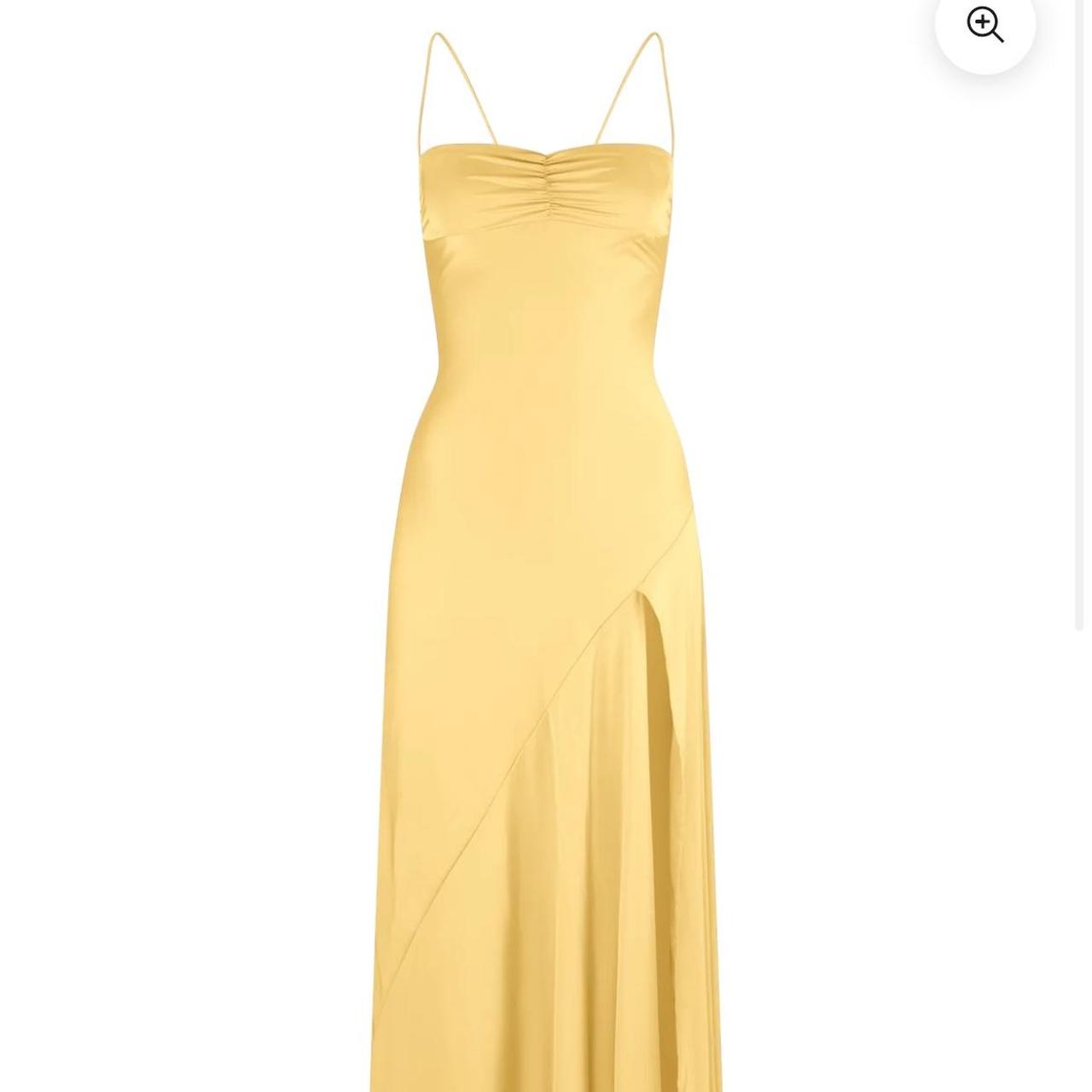 Sexy Mermaid Spaghetti Straps Sleeveless Party Dresses Yellow Formal Prom Dresses