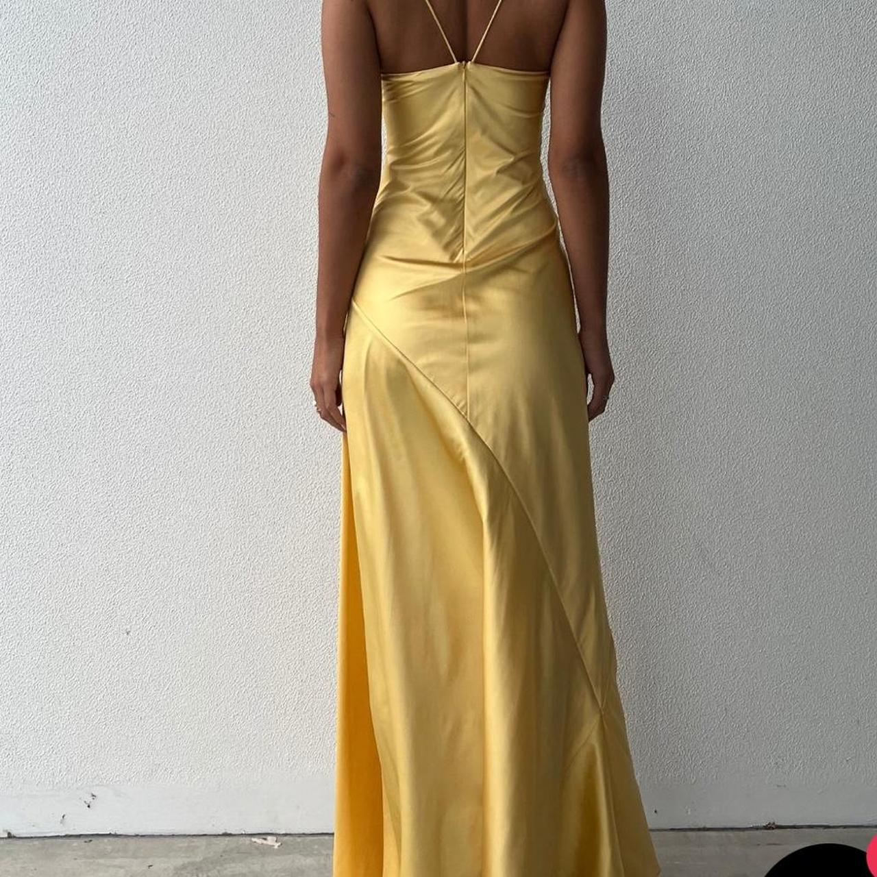 Sexy Mermaid Spaghetti Straps Sleeveless Party Dresses Yellow Formal Prom Dresses
