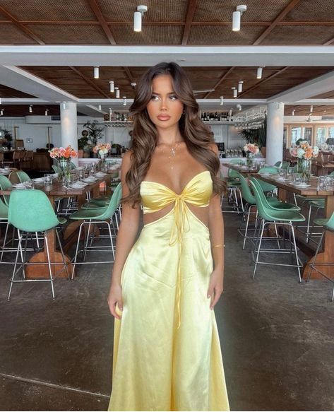 Sexy Mermaid Spaghetti Straps Yellow Formal Prom Dresses 21Th Birthday Outfit Main image