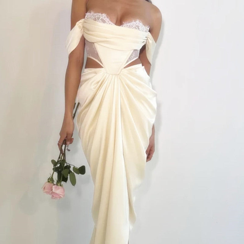 Sexy Mermaid Strapless Long Chiffon Formal Prom Dresses Secondary image