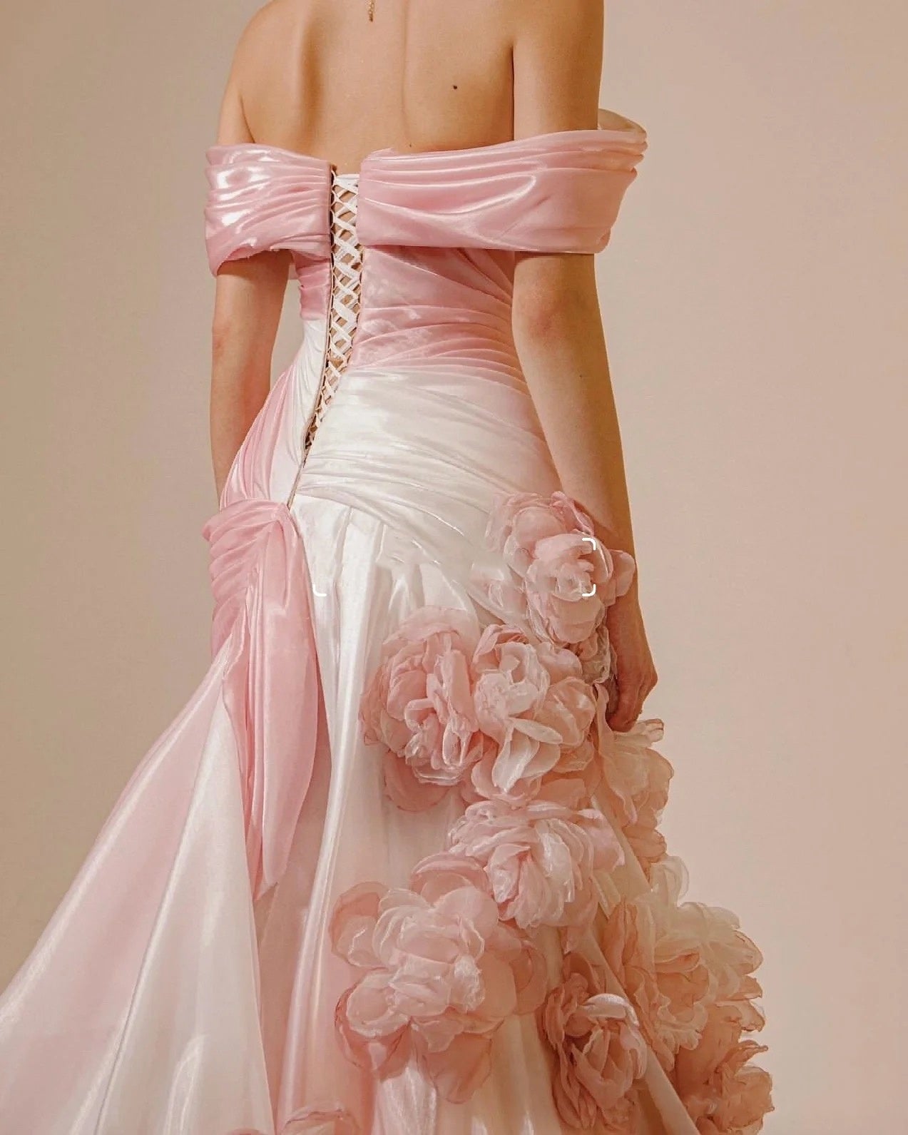 Sexy Mermaid Strapless Pink Long Floral Formal Prom Dresses Party Dresses