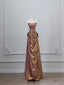 Sexy Mermaid Strapless Sequin Brown Long Formal Prom Dresses