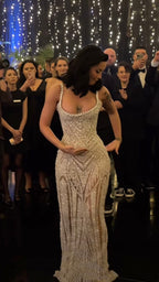 Sexy Mermaid Straps Champagne Sequin Long Formal Prom Dresses Inspiration Formal Prom Dresses Senior Graduation Dresses
