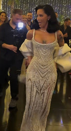Sexy Mermaid Straps Champagne Sequin Long Formal Prom Dresses Inspiration Formal Prom Dresses Senior Graduation Dresses