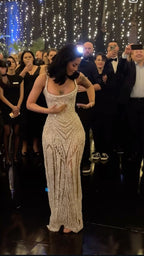Sexy Mermaid Straps Champagne Sequin Long Formal Prom Dresses Inspiration Formal Prom Dresses Senior Graduation Dresses