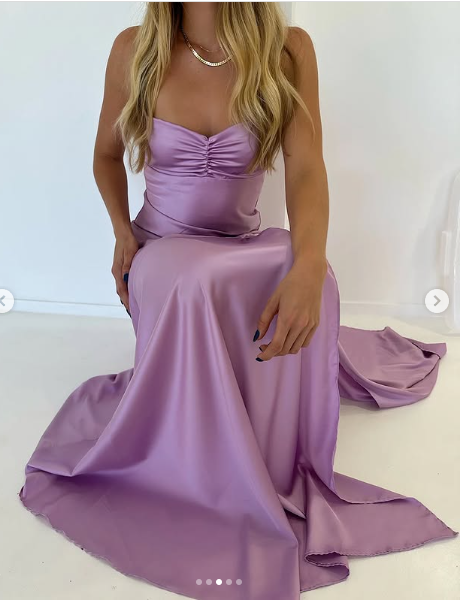 Sexy Mermaid Straps Lilac Slit Long Formal Prom Dresses
