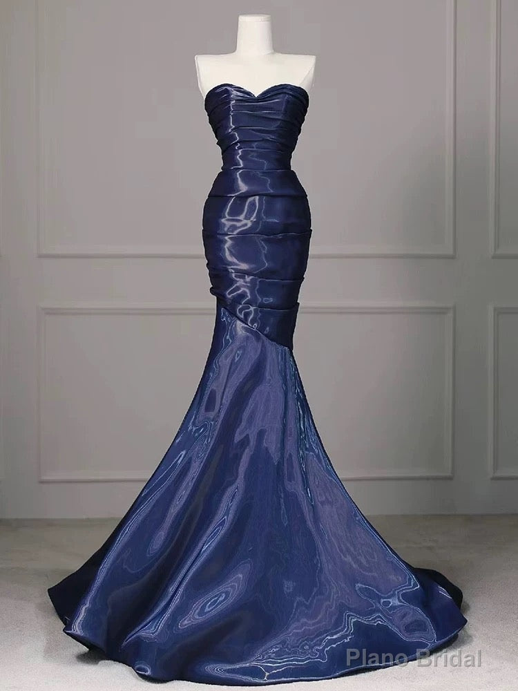Sexy Mermaid Sweetheart Navy Blue Floor Length Evening Dress Prom Dresses Main image