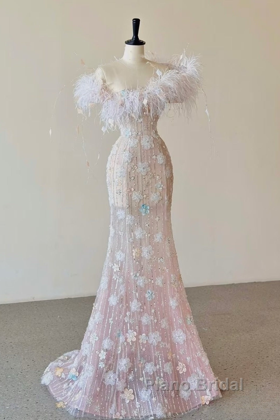 Sexy Mermaid Sweetheart Pink Lace Long Floral Formal Prom Dresses Party Dresses