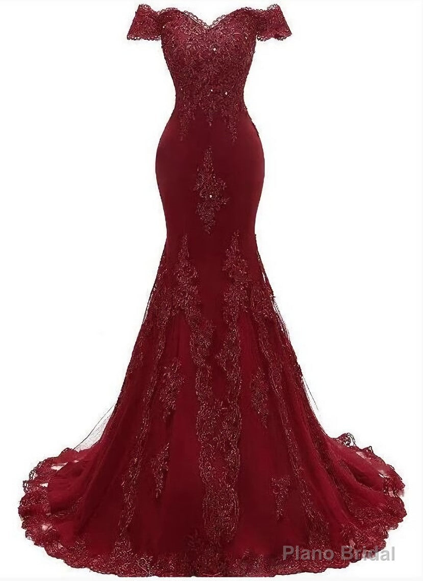 Sexy Mermaid Tulle with Lace Sweethart Party Dress, Long Prom Dress Secondary image