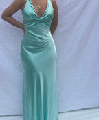 Sexy Mermaid V Neckline Long Formal Prom Dresses