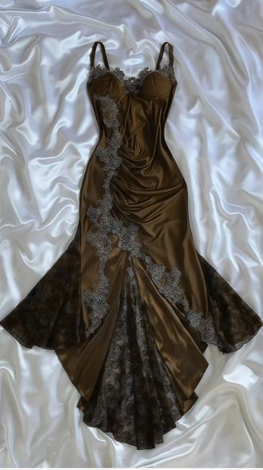 Sexy Mermaid Spaghetti Straps Lace Formal Prom Dresses Party Dresses