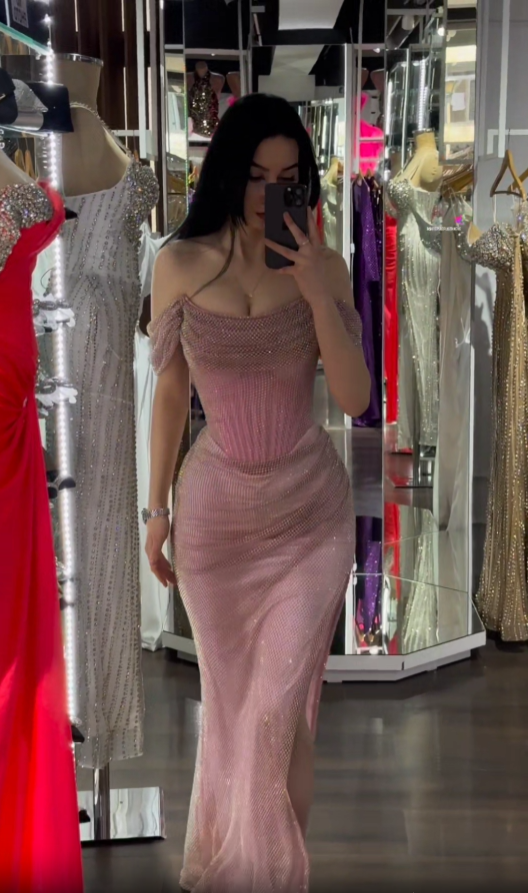 Sexy Off-Shoulder Sleeveless Mermaid Satin Long Formal Evening Formal Prom Dresses