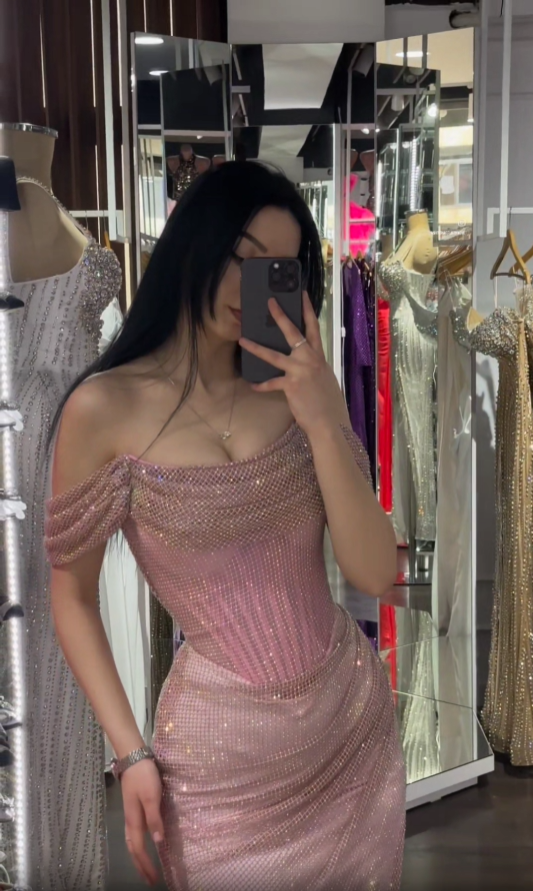 Sexy Off-Shoulder Sleeveless Mermaid Satin Long Formal Evening Formal Prom Dresses