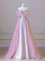 Sexy Pink Mermaid Tulle Sequins Off the Shoulder Prom Dress