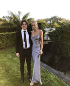 Sexy Formal Prom Dresses Sheath Long Formal Evening Dresses Spaghetti Straps Long Formal Prom Dresses