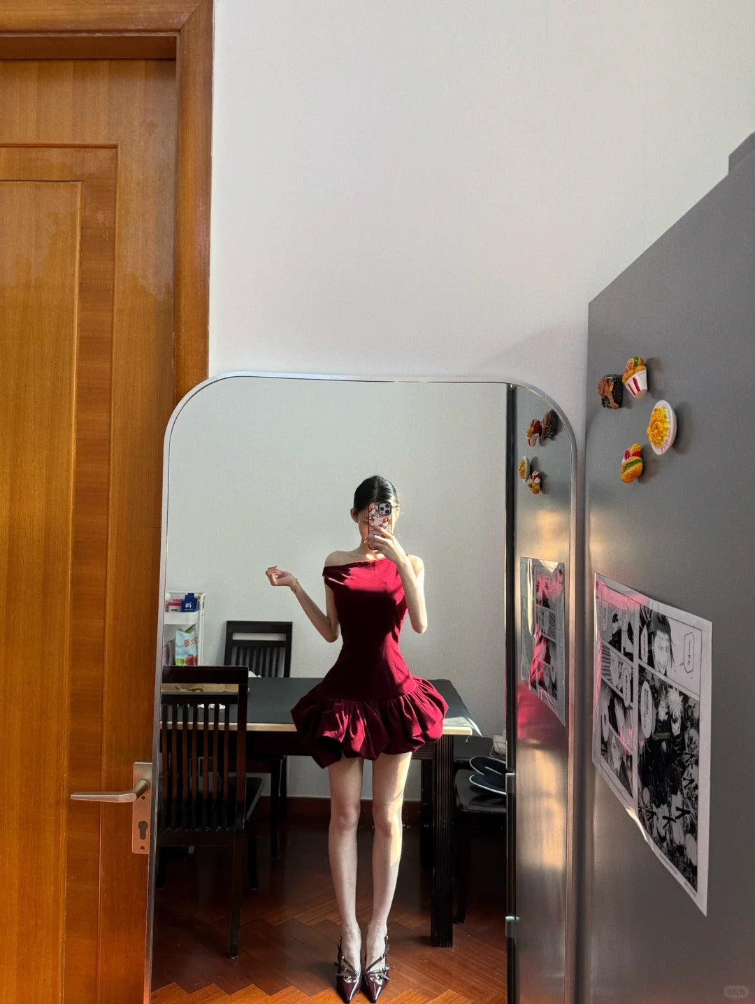 Sexy Red Sleeveless Waisted Flower Bud Skirt 17Th Birthday Homecoming Dresses Secondary image