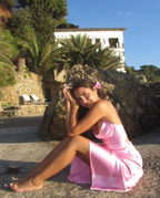 Pink Spaghetti Strap Long Formal Prom Dresses