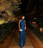 Sexy Sheath Blue Formal Evening Gown Formal Prom Party Dresses