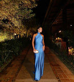 Sexy Sheath Blue Formal Evening Gown Formal Prom Party Dresses