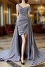 Sexy Sheath Column Satin Pleated Dresses