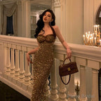 Sexy Sheath Halter Sequin Midi Evening Dress Prom Dresses Birthday Outfits