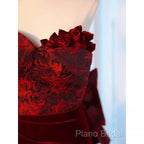 Sexy Sheath Long Senior Burgundy Velvet Formal Prom Dresses Formal Dresses