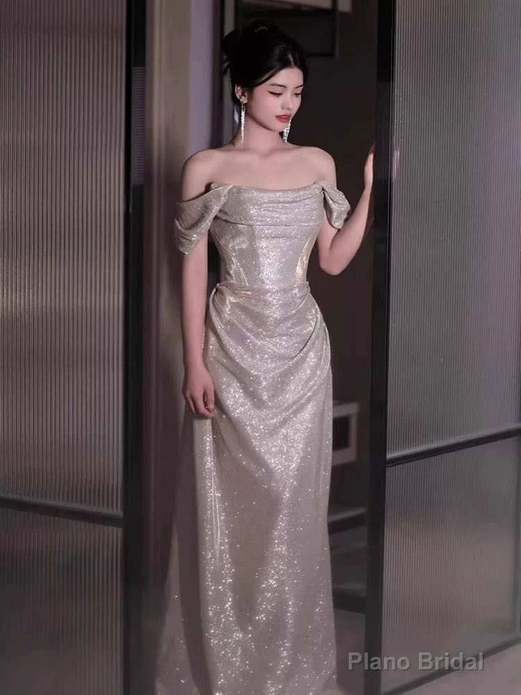 Sexy Sheath Off The Shoulder Sequin Long Evening Dress Prom Dresses Birthday Outfits Secondary image